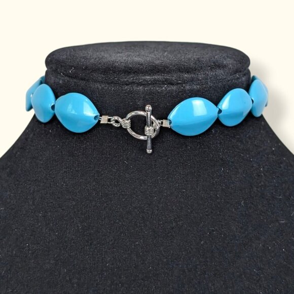 (2/$20) Vintage Blue Beaded Anklet - Picture 2 of 4